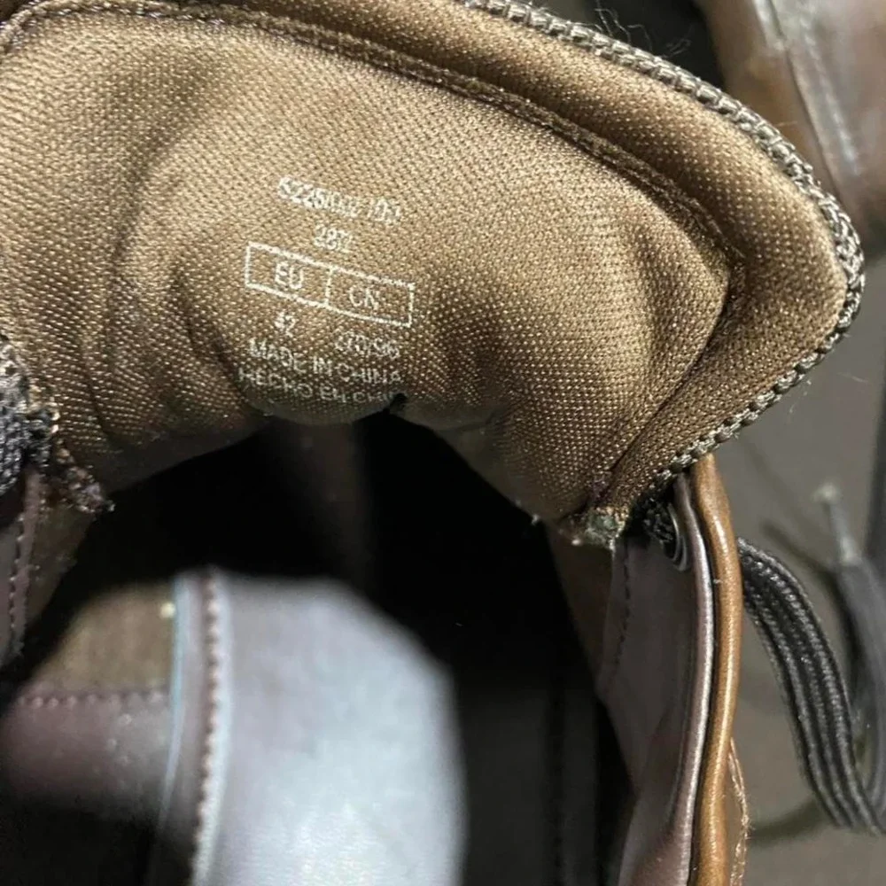 Zara Brown leather lace up sneakers  men 42 great for a night out . SKU313 - Picture 5 of 5